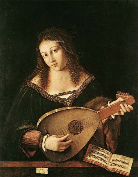 Woman Playing a Lu